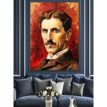 Nikola Tesla Dekoratif Kanvas - Mdf Ahşap Tablo