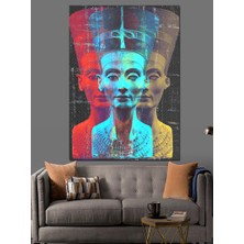 Mısır Firavun Kraliçe Nefertiti Dekoratif Kanvas - Mdf Ahşap Tablo