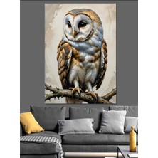 Sevimli Baykuş Dekoratif Kanvas - Mdf Ahşap Tablo