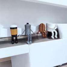 Kahve Çekirdeği Moka Pot Kahve Fincanı Bardağı 4'lü Dekoratif Aksesuar Seti