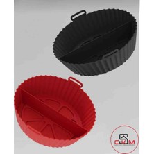2 Bölmeli Silikon Airfryer Pişirme Kabı