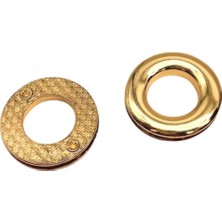 Angel Çanta Aksesuar Light Gold Renk Yuvarlak Vidalı Kuş Gözü 2 Adet (Iç Ölçüsü 1.8 Cm, Dış Ölçüsü 3.2 cm )