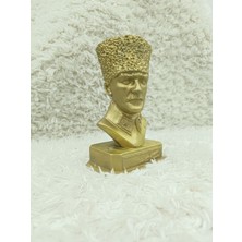 Taş Tozu Dekoratif Obje Mustafa Kemal Atatürk Büstü Heykeli Gold