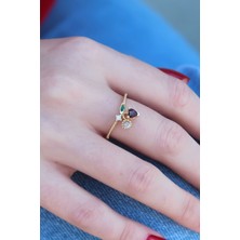 Clariss Gold Renk Kiraz Model Zirkon Taşlı Kadın Yüzük