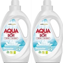 Aquabor Sıvı Çamaşır Deterjanı Beyazlar Için 2 Adet  66  Yıkama Doğal Mineralli