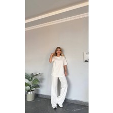 Kadın Yeni Sezon Rahat Kesim Şerit Detaylı Alt Üst Takım