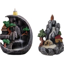 2'li Özel Şelale Geri Akış Tütsülük Biblo Dağ Ev Güzel Akış