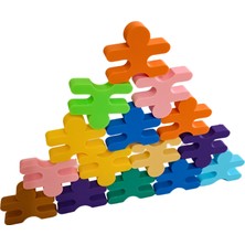 Montessori 15 Parça Küçük Insan Denge Seti, Eğitici 3D Baskı Oyuncak, Denge Oyuncağı
