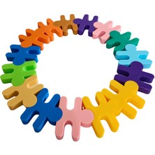 Montessori 15 Parça Küçük Insan Denge Seti, Eğitici 3D Baskı Oyuncak, Denge Oyuncağı