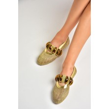 Fox Shoes S476668015 Altın File Kadın Babet