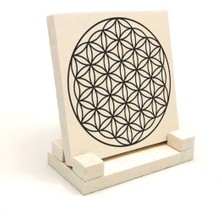 Yaşam Çiçeği Desenibaskılı Doğaltaş Masaüstlük