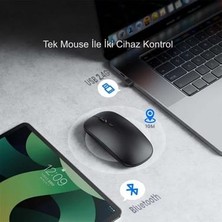 Brijo  ivo Tech Sessiz Tıklama Şarjlı Çift Modlu Bluetooth Kablosuz 2.4ghz Beyaz Mouse