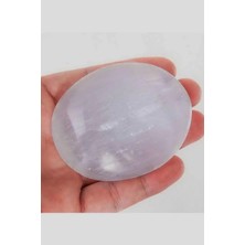 Beyaz Selenit Masaj Terapi Taşı - Oval