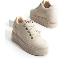 Dora Gizli Ökçe Yüksek Taban Bağcıklı Kadın Spor Ayakkabı Sneaker