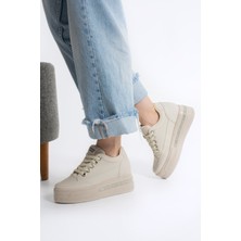 Dora Gizli Ökçe Yüksek Taban Bağcıklı Kadın Spor Ayakkabı Sneaker