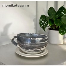 Dekoratif El Yapımı Beton Büyük Fincan Saksı