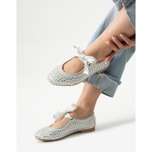 Aria Kurdele Bağlamalı Taş Detaylı Kadın Babet