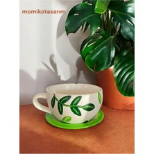 El Yapımı Beton Büyük Fincan Saksı