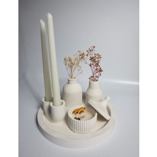 Teknotrust Kokulu Mum Vazo ve 2'li Şamdan Seti 2 (Her Şey Dahil)