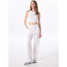 Jeep Normal Bel Bol Kesim Beyaz Kadın Pantolon J5SL-PNT7871