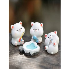 Ayıcık Set 4 Parça Teraryum Obje Minyatür Obje Teraryum Aksesuar Teraryum Saksı Süsü