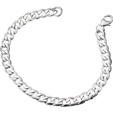 Çelik Bileklik Örgü Zincir Model 0.7 mm Uzunluk 21 cm Gümüş Silver