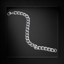 Çelik Bileklik Örgü Zincir Model 0.7 mm Uzunluk 21 cm Gümüş Silver