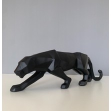 Geometrik Kaplan Siyah Dekoratif Biblo Heykel