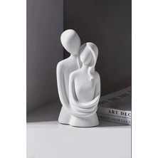 Dekoratif Obje Biblo Lovers Büyük Boy Heykel Çift Figürü - Iskandinav Tarzı Minimalist
