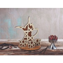 Bayram'a Özel Mırra Acı Kahve Cevze & Fincan Masaüstü Ahşap Standı