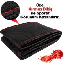Nissan Navaradireksiyon Kılıfı Dikmeli Ultra Lüks Ithal Deri Yumuşak Doku Kırmızı Dikişli