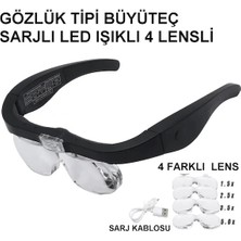 Lisinya - Şarjlı Gözlük Büyüteç  4 Farklı Lens -11537DC ( Lisinya )