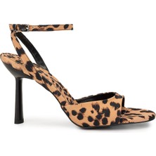 Tamer Tanca Kadın Vegan Leopar Topuklu Ayakkabı 891 61 Bn Ayk Y25 Leopar Saten