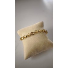 Vobeeyku Özel Seri Zirkon Taşlı Iç Içe Halka Geçmeli Zincir Bileklik (18 Cm)