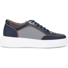 Tamer Tanca Erkek  Deri Lacivert Sneakers & Spor Ayakkabı 1092 202501 Erk Ayk Y25 Lacı Mt/byz Fltr/grı