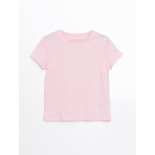 Lcw Kids  Bisiklet Yaka Düz Penye Kız Çocuk Tişört