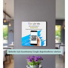 BK Gift Kişiye Özel İşletmelere Özel Mdf Ahşap Google Puanlama Tabelası(30X30 cm)