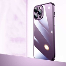 Zore Apple iPhone 14 Pro Kılıf Sert Pc Renkli Çerçeveli Riksos Kapak-Derin Mor
