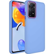 Zore Xiaomi Redmi Note 11 Pro 5g Kılıf Metal Çerçeve ve Buton Tasarımlı Silikon Luna Kapak-Lila