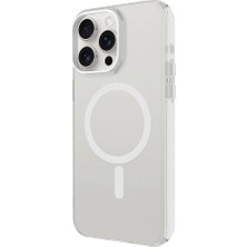 Zore Apple iPhone 15 Pro Kılıf Magsafe Şarj Özellikli Buzlu Transparan C-Pro Sert Kapak-Koyu Gri