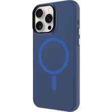 Zore Apple iPhone 15 Pro Kılıf Magsafe Şarj Özellikli Buzlu Transparan C-Pro Sert Kapak-Koyu Gri