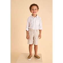 Düğmeli ve Fermuarlı Kapatma Yan Cepli Günlük ve Özel Gün Bayramlık Erkek Çocuk Şort