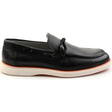 Bambi Siyah Leather Erkek Loafer Ayakkabı E01054182440