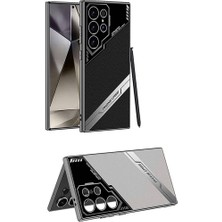 Zore Galaxy S24 Ultra Kılıf Kamera Korumalı Suni Deri Tasarım Yeni Seri Procase Kapak-Titanyum-Gri