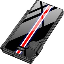 Zore ​galaxy Z Fold 6 Kılıf Kamera Korumalı Kartlıklı Kalem Bölmeli Kıpta Çizgili Droga Kılıf-Yeşil