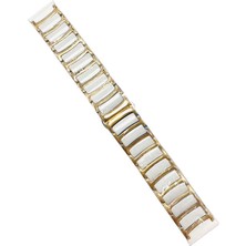 Gear S2 (20MM) Seramik Metal Kordon Zore - Beyaz-Gold
