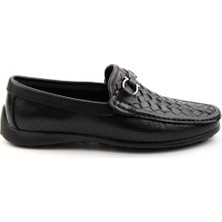 Bambi Siyah Leather Erkek Loafer Ayakkabı E01557255316