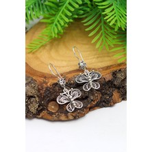 Midyat Nurtaş Gümüş Kelebek Model Oksitli Telkari Gümüş Kadın Küpe 201023899