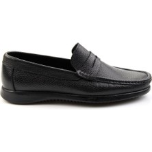Bambi Siyah Leather Erkek Loafer Ayakkabı E01323202040