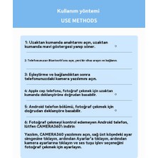 GXG Kablosuz Bluetooth Android Ios Sistemi Telefon Selfie Deklanşör Uzaktan Kumanda (Yurt Dışından)